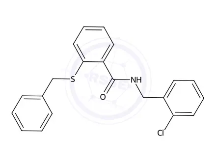 Chemical structure of 2-(Benzylthio)-N-(2-chlorobenzyl)benzamide