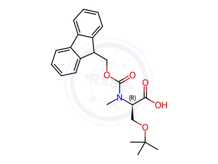 Chemical structure of N-(((9H-Fluoren-9-yl)methoxy)carbonyl)-O-(tert-butyl)-N-methyl-D-serine