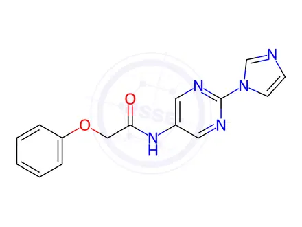 Chemical structure of N-(2-(1H-Imidazol-1-yl)pyrimidin-5-yl)-2-phenoxyacetamide