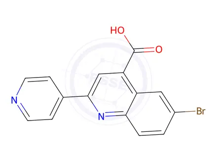Chemical structure of 6-Bromo-2-(pyridin-4-yl)quinoline-4-carboxylic acid