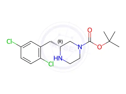 Chemical structure of tert-Butyl (R)-3-(2,5-dichlorobenzyl)piperazine-1-carboxylate