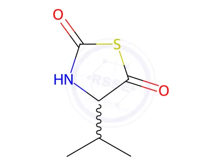 Chemical structure of 2,5-Thiazolidinedione,4-(1-methylethyl)-(9CI)