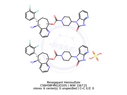 Chemical structure of Rimegepant Hemisulfate
