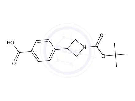 Chemical structure of 4-(1-(tert-Butoxycarbonyl)azetidin-3-yl)benzoic acid