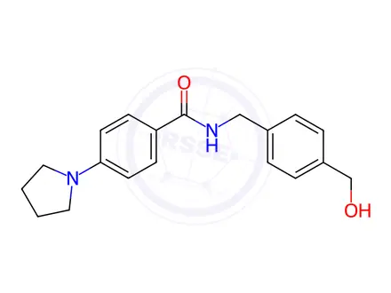 Chemical structure of Benzamide, N-[[4-(hydroxymethyl)phenyl]methyl]-4-(1-pyrrolidinyl)-