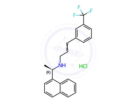 Chemical structure of (R)-N-(1-(Naphthalen-1-yl)ethyl)-3-(3-(trifluoromethyl)phenyl)prop-2-en-1-amine Hydrochloride