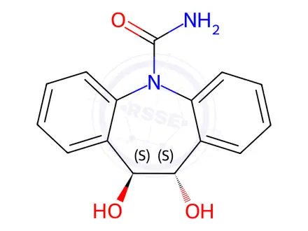 Chemical structure of Rac trans-10,11-Dihydro-10,11-dihydroxy Carbamazepine