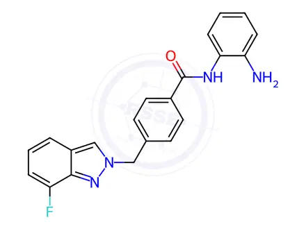Chemical structure of N-(2-Aminophenyl)-4-((7-fluoro-2H-indazol-2-yl)methyl)benzamide