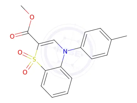 Chemical structure of methyl 4-(4-methylphenyl)-4H-1,4-benzothiazine-2-carboxylate 1,1-dioxide