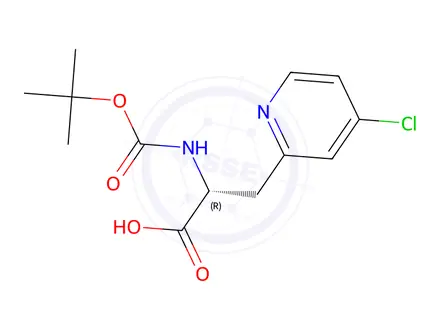 Chemical structure of (R)-2-((tert-butoxycarbonyl)amino)-3-(4-chloropyridin-2-yl)propanoic acid
