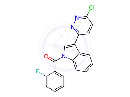 Chemical structure of [3-(6-chloro-3-pyridazinyl)-1H-indol-1-yl](2-fluorophenyl)methanone