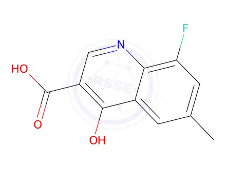 Chemical structure of 8-Fluoro-4-hydroxy-6-methylquinoline-3-carboxylic acid