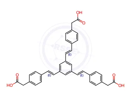 Chemical structure of 2,2',2''-(((1E,1'E,1''E)-BENZENE-1,3,5-TRIYLTRIS(ETHENE-2,1-DIYL))TRIS(BENZENE-4,1-DIYL))TRIACETIC A
