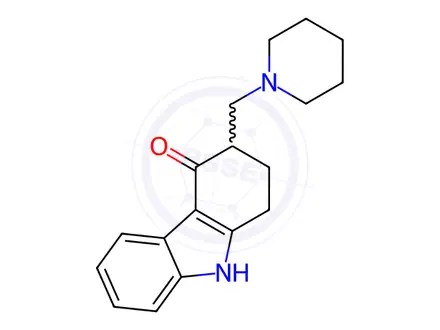 Chemical structure of 3-(1-piperidylmethyl)-1,2,3,9-tetrahydrocarbazol-4-one