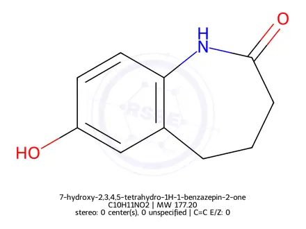 Chemical structure of 7-hydroxy-2,3,4,5-tetrahydro-1H-1-benzazepin-2-one