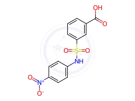 Chemical structure of 3-(n-(4-Nitrophenyl)sulfamoyl)benzoic acid