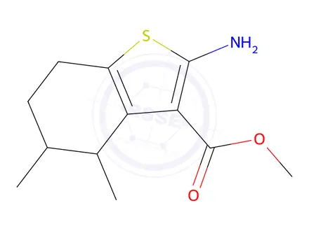 Chemical structure of methyl 2-amino-4,5-dimethyl-4,5,6,7-tetrahydro-1-benzothiophene-3-carboxylate