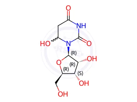 Chemical structure of 6-hydroxy-5,6-dihydrouridine