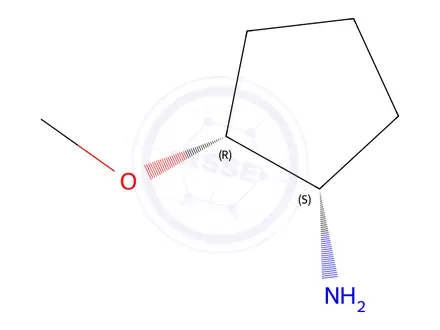 Chemical structure of (1S,2R)-2-methoxycyclopentan-1-amine