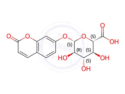 Chemical structure of Umbelliferone Impurity 24 (7-Hydroxycoumarin Glucuronide)