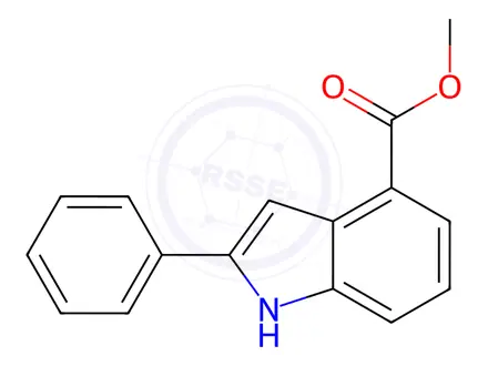 Chemical structure of 2-PHENYL-1H-INDOLE-4-CARBOXYLIC ACID METHYL ESTER