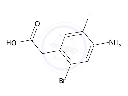 Chemical structure of 2-(4-Amino-2-bromo-5-fluorophenyl)acetic acid