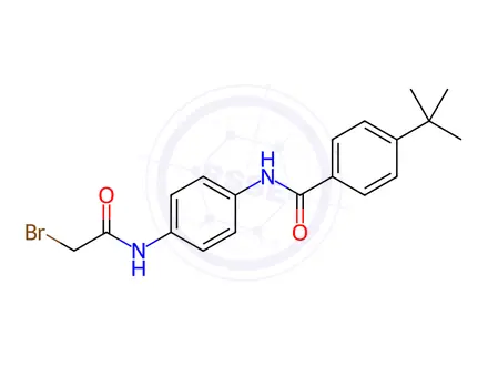 Chemical structure of N-{4-[(2-Bromoacetyl)amino]phenyl}-4-(tert-butyl)benzamide