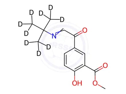 Chemical structure of Methyl 5-[(tert-Butylimino)acetyl]salicylate-d9