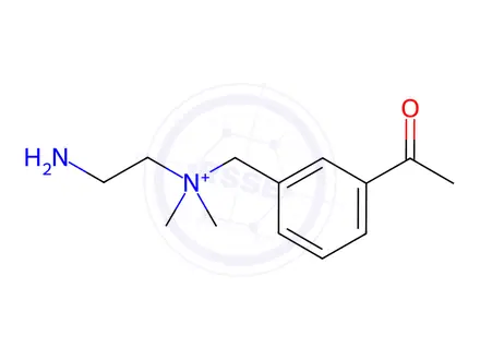Chemical structure of N-(3-acetylbenzyl)-N,N-dimethylethylenediammonium