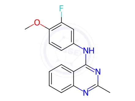 Chemical structure of N-(3-Fluoro-4-methoxyphenyl)-2-methylquinazolin-4-amine