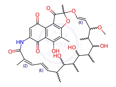 Chemical structure of Desacetyl Rifamycin S
