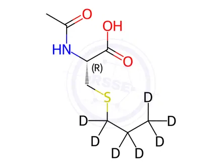 Chemical structure of N-Acetyl-S-(propyl-d7)-L-cysteine