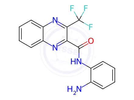 Chemical structure of N-(2-aminophenyl)-3-(trifluoromethyl)quinoxaline-2-carboxamide