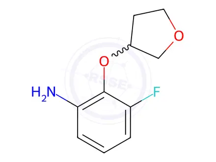 Chemical structure of 3-Fluoro-2-((tetrahydrofuran-3-yl)oxy)aniline