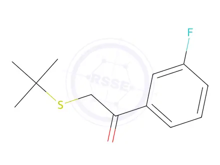 Chemical structure of 2-(Tert-butylthio)-1-(3-fluorophenyl)ethan-1-one