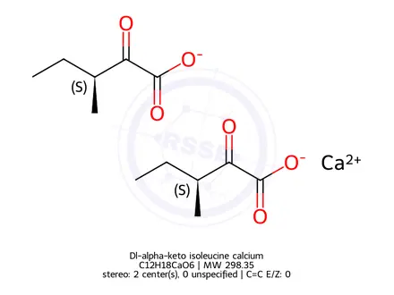 Chemical structure of Dl-alpha-keto isoleucine calcium