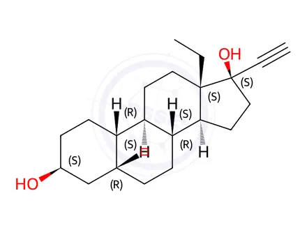Chemical structure of 3-beta,5-beta-Tetrahydro Levonorgestrel