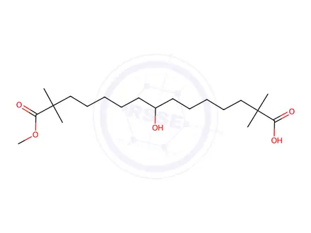 Chemical structure of 8-hydroxy-15-methoxy-2,2,14,14-tetramethyl-15-oxopentadecanoic acid