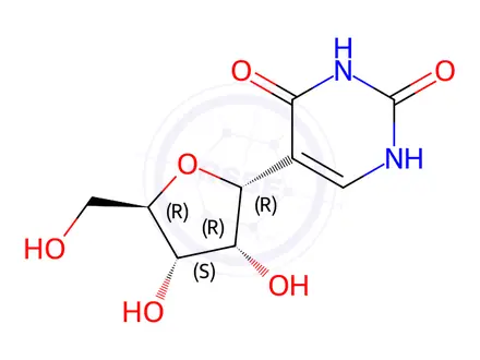 Chemical structure of 5-α-D-Ribofuranosyl-2,4(1H,3H)-pyrimidinedione