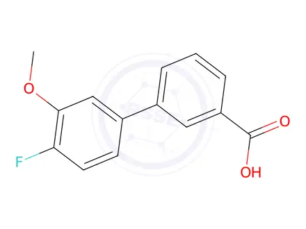 Chemical structure of 4'-Fluoro-3'-methoxy-[1,1'-biphenyl]-3-carboxylic acid