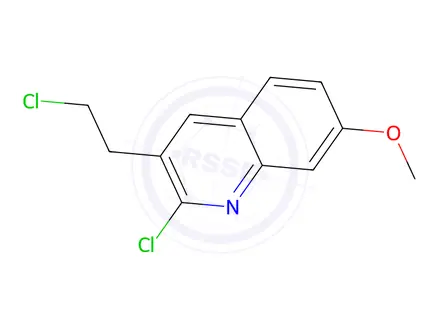 Chemical structure of 2-Chloro-3-(2-chloroethyl)-7-methoxyquinoline