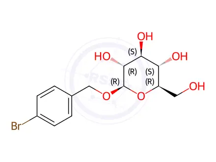 Chemical structure of (4-Bromophenyl)methyl-beta-D-glucopyranoside