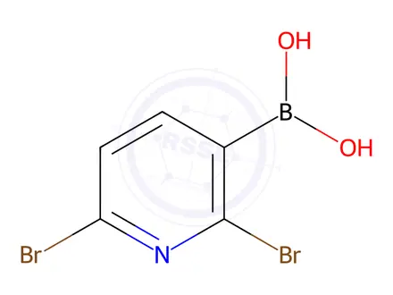 Chemical structure of (2,6-Dibromopyridin-3-yl)boronic acid