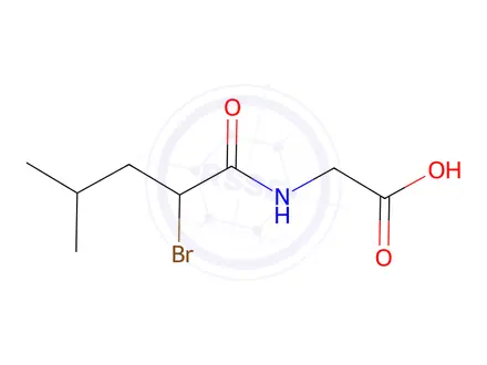 Chemical structure of 2-[(2-BROMO-4-METHYLPENTANOYL)AMINO]ACETIC ACID