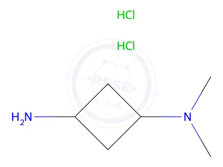 Chemical structure of trans-N1,N1-dimethylcyclobutane-1,3-diamine;dihydrochloride