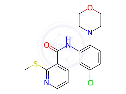 Chemical structure of N-(5-Chloro-2-morpholinophenyl)-2-(methylthio)nicotinamide