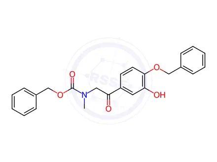 Chemical structure of Benzyl (2-(4-(benzyloxy)-3-hydroxyphenyl)-2-oxoethyl)(methyl)carbamate