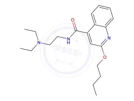 Chemical structure of 2-butoxy-N-[2-(diethylamino)ethyl]quinoline-4-carboxamide hydrochloride