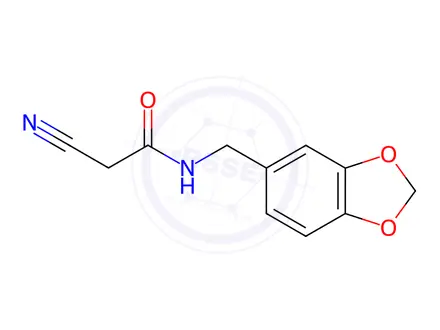 Chemical structure of N-(Benzo[d][1,3]dioxol-5-ylmethyl)-2-cyanoacetamide