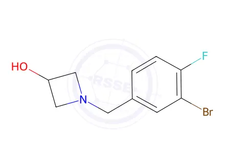 Chemical structure of 1-[(3-Bromo-4-fluorophenyl)methyl]azetidin-3-ol